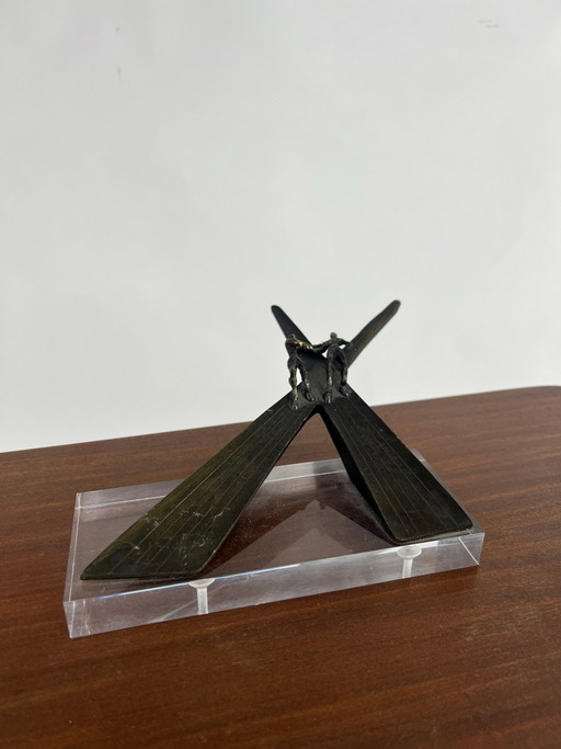 Scultura in bronzo 'Op Scheiding van Wegen' (anche conosciuta come 'Afscheid') - Corry Ammerlaan-van Niekerk