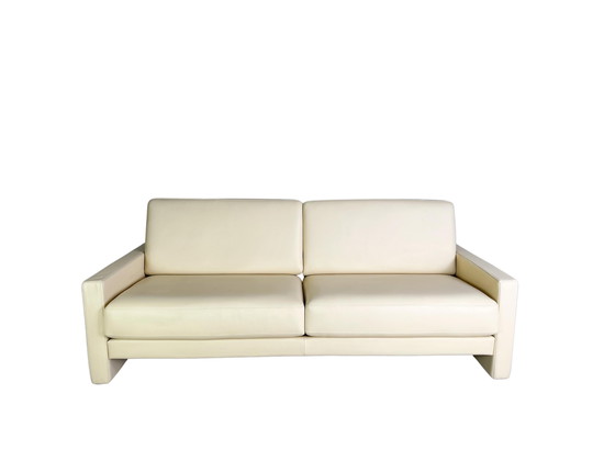 Image 1 of Original Rolf Benz Sofa Ego G leather beige two-seater couch