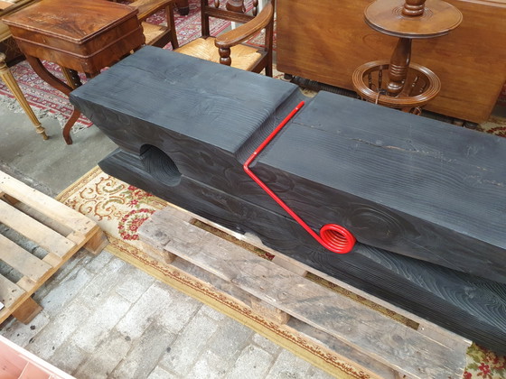 Riva 1920 Molletta bank (rood mechanisme - Vulcano Ceder) – Bankjes, Metal, Wood (photo 7 of 10)