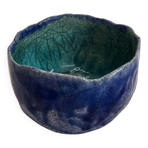 Vintage blue handcrafted bowl – schalen, Ceramic