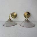 PAAR VINTAGE ZWANENHALS WANDLAMPEN