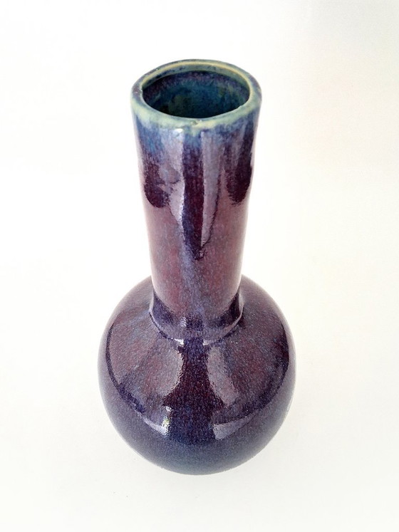Vase Purple Flambé Glazed Bottle Vase – Ceramic (photo 4 of 6)