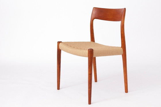 Image 1 of Niels Møller Dining Chair Set (6) – Models 77 & 57, Teak, Danish Cord, Mid-Century Modern, Denmark