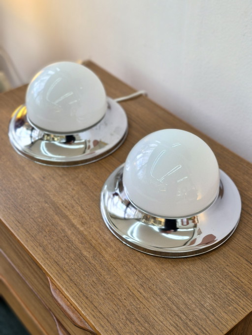 Vintage Space Age Wall Lamp/Climate Lamp White/Chrome 70s