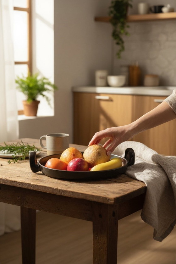 Image 1 of Fat Lava keramische fruitschaal dia= 25cm Duitsland vintage jaren 60 midden eeuw