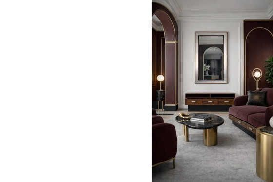 Image 1 of Vintage Mid-Century Scandinavian Modern Ambassador Console with Mirror from Fröseke Nybrofabriken Ab, 1970s, Set of 2