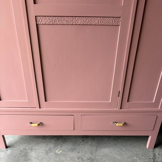 Antique vintage Art Deco wardrobe with mirror, restyled – Wood (photo 19 of 19)