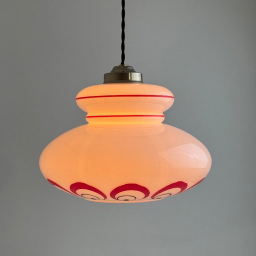 Lampada a sospensione vintage in vetro opalino, anni '70 – hanglampen, Glass (photo 2 of 11)
