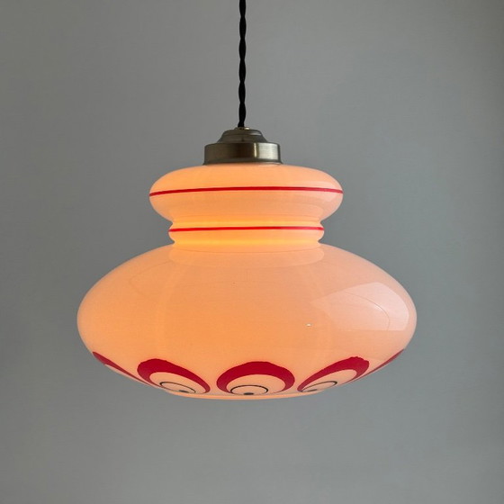 Lampada a sospensione vintage in vetro opalino, anni '70 – Lampade a sospensione, Glass (photo 2 of 11)
