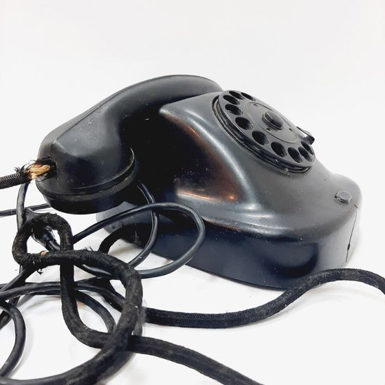 Image 1 of Telefono a disco vintage in bachelite anni '60, nero