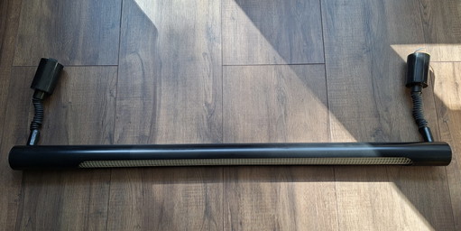 Original Massive Black Tube Lamp from the 70s/80s – hanglampen, Metal, Plastic