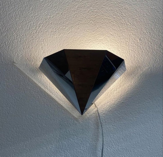 Image 1 of Set vintage di grandi luci da parete cromate anni '80