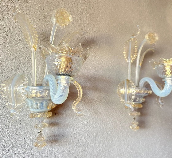 Vintage paar Murano wandlampen – Metaal, Murano Glas (photo 12 of 14)