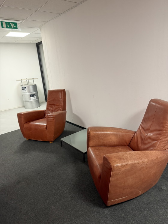 Gerard Van Den Berg Longafl Faureauil – Montis, Fauteuils, Leather, Wood (photo 2 of 8)