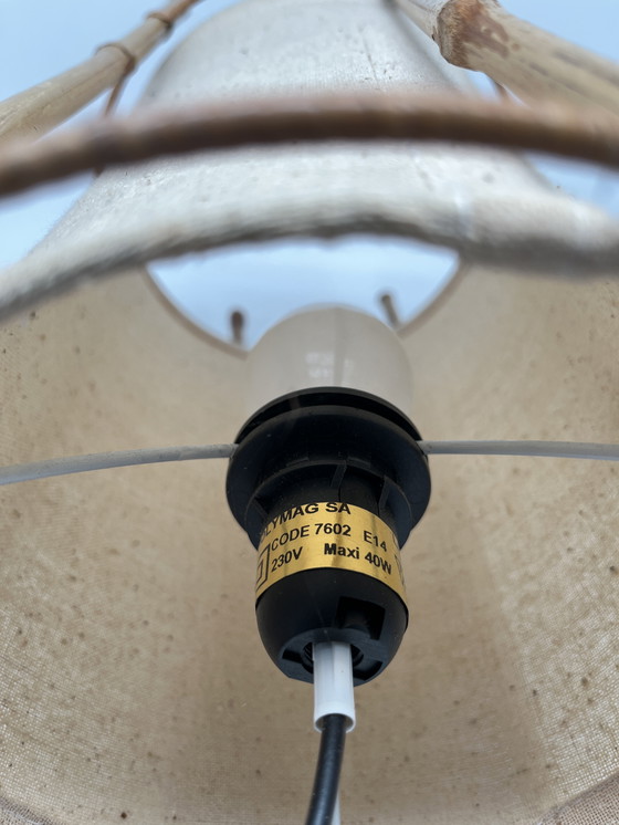 Image 1 of Vintage bamboo table lamp – French Mid-Century – in the style of Louis Sognot