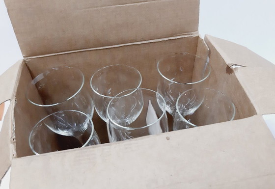 Image 1 of 6 x Calici da vino trasparenti vintage, calici da 17 cm