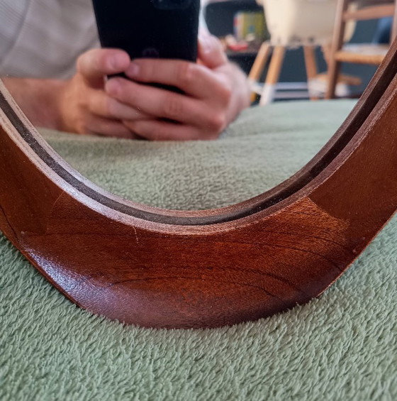 Mid-Century Deense Teak Wandspiegel – Organisch Design – Ca. 1965-1975 – Glass, Wood (photo 10 of 20)
