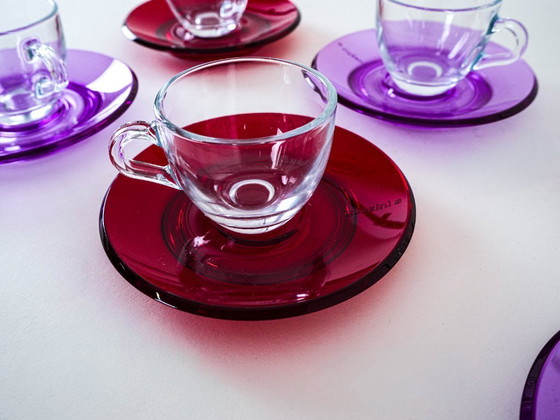 Image 1 of Set of glass cups, Italian design, 1970s, manufactured by Fratelli Guzzini