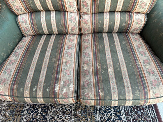 Image 1 of Complete woonkamerset in Louis XV-stijl - 2-zitsbank + 2 Bergère fauteuils - Jacquardstof - uitzonderlijk comfort