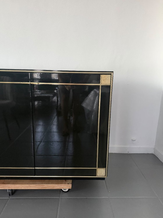 Pierre Cardin Sideboard With Brass Black Lacquered Shell Inlays, 1980 – Wood (photo 51 of 64)