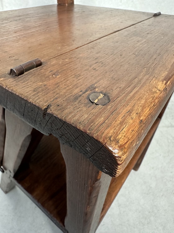 Image 1 of Sgabello/sedia antico da biblioteca