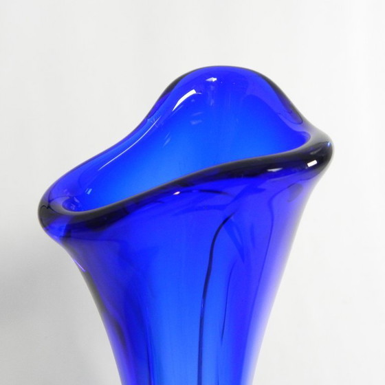Image 1 of 59 cm tall blue Murano vase, 1950s