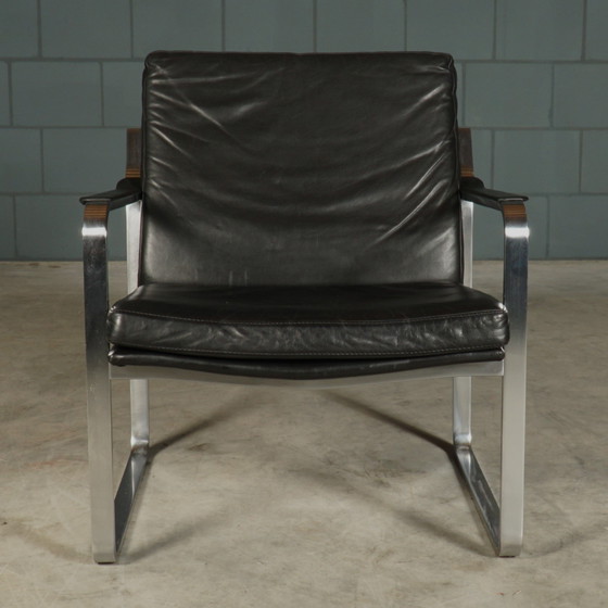 Image 1 of Vintage Designer Armchair - Black Leather - 1960s