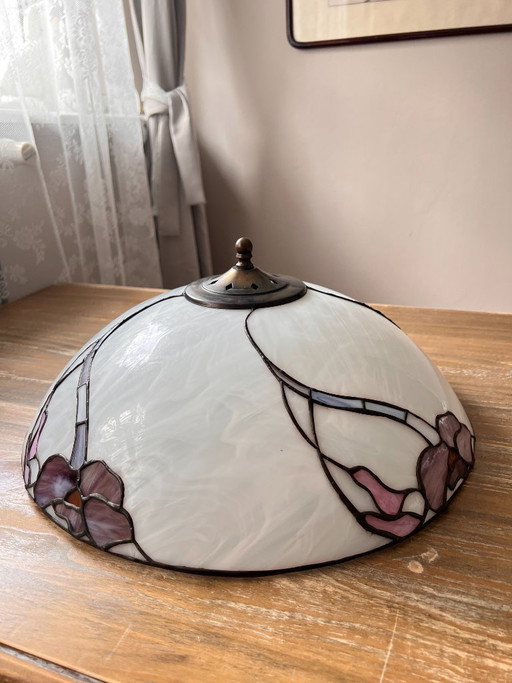 Lámpara de techo estilo Tiffany vintage, lámpara de techo con forma de cúpula y cristal.