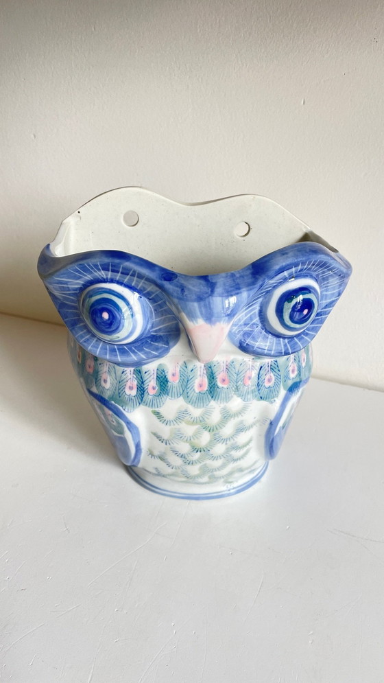 Image 1 of Vintage Chinese Porcelain Owl Planter