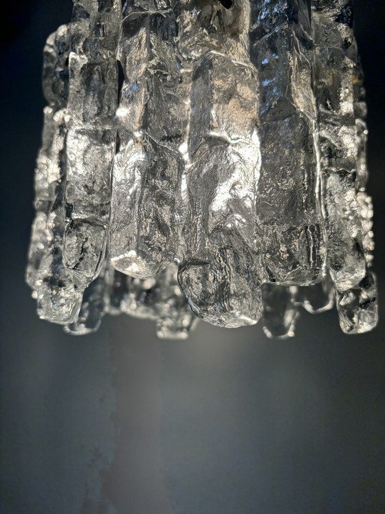 Image 1 of Ijsglas hanglamp van Kalmar Franken, geproduceerd in Oostenrijk gedurende de jaren 60