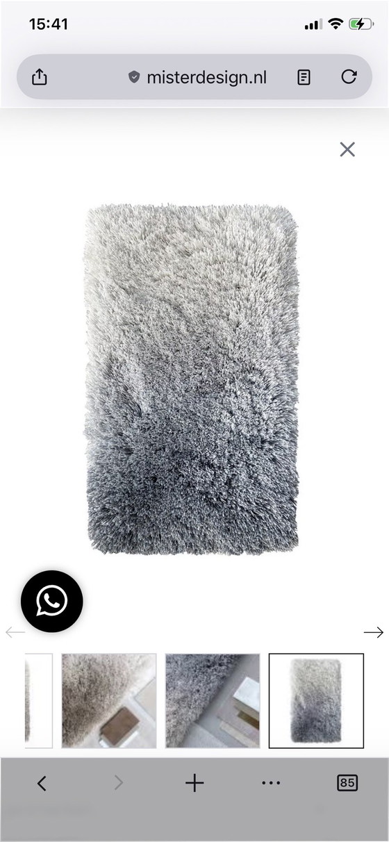 Tappeto di design in lana a pelo lungo, nuovo, 3 x 2.40, Tappeti, Grigio (foto 5 di 11)