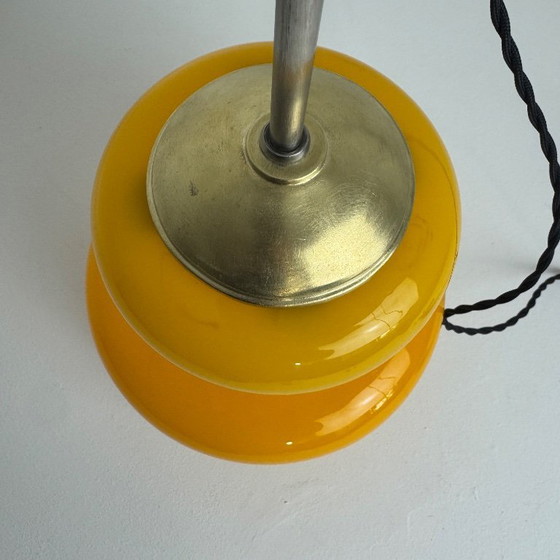 Image 1 of Vintage 1970s Orange Opaline Pendant Light
