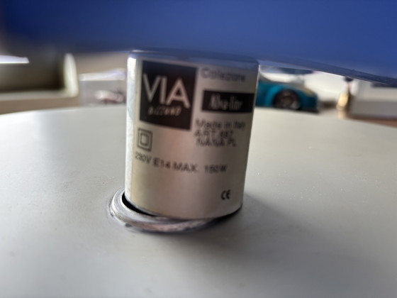 Image 1 of Via Bizzuno Plafondlamp Met Blauwe Glaskap