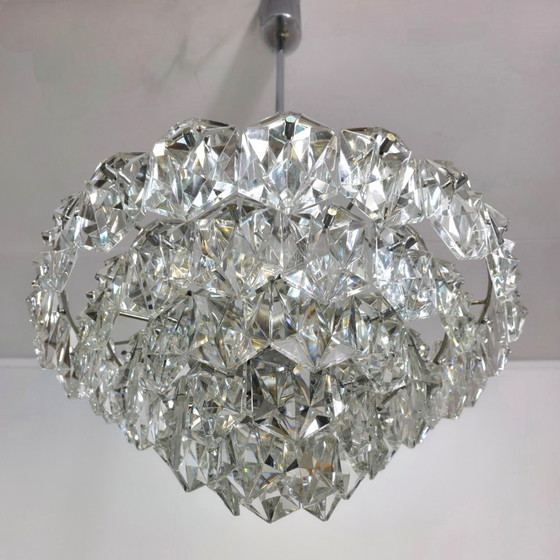 Image 1 of Kinkeldey XL chandelier 60s cut glass mid century