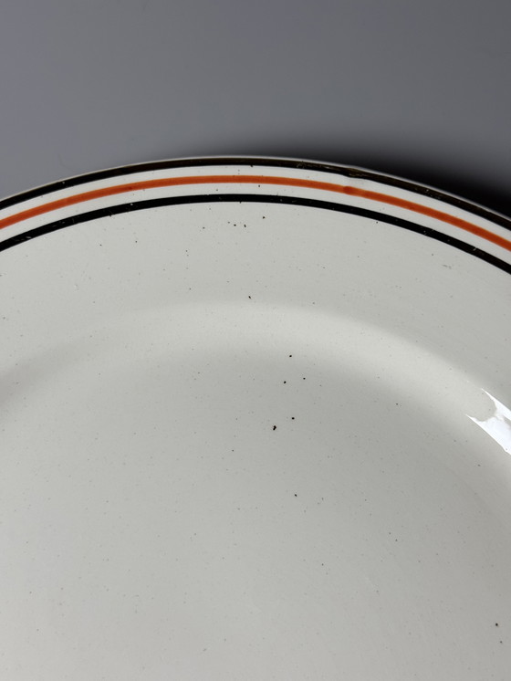 Image 1 of Zuppiera Art Déco vintage con sottopiatto – Boch Frères, Belgio, anni '40