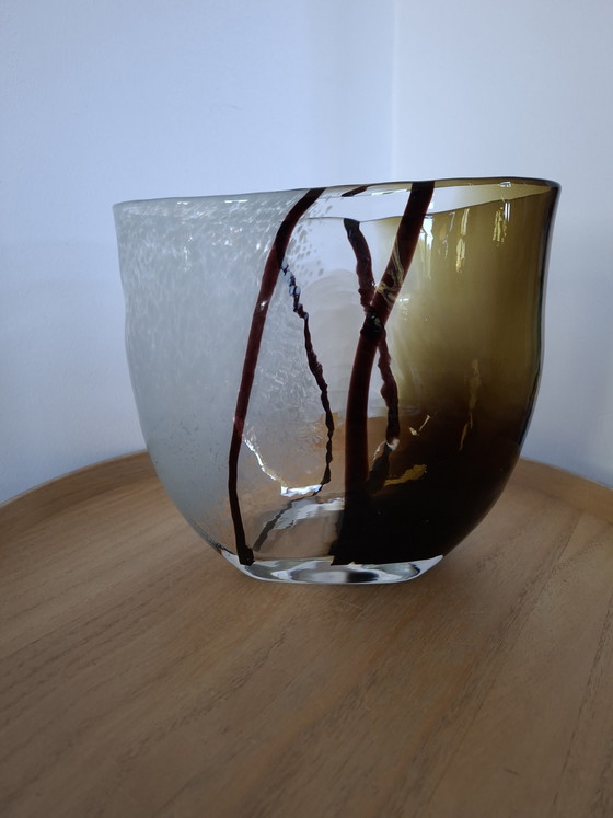 Image 1 of Substantiële Mondgeblazen Design Vaas - Scandinavische Stijl - Jaren '50/'60