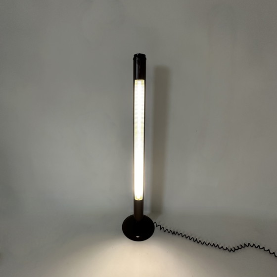 Image 1 of Jaren 70 Vloerlamp Bruin TL Buis Post Modern Vintage