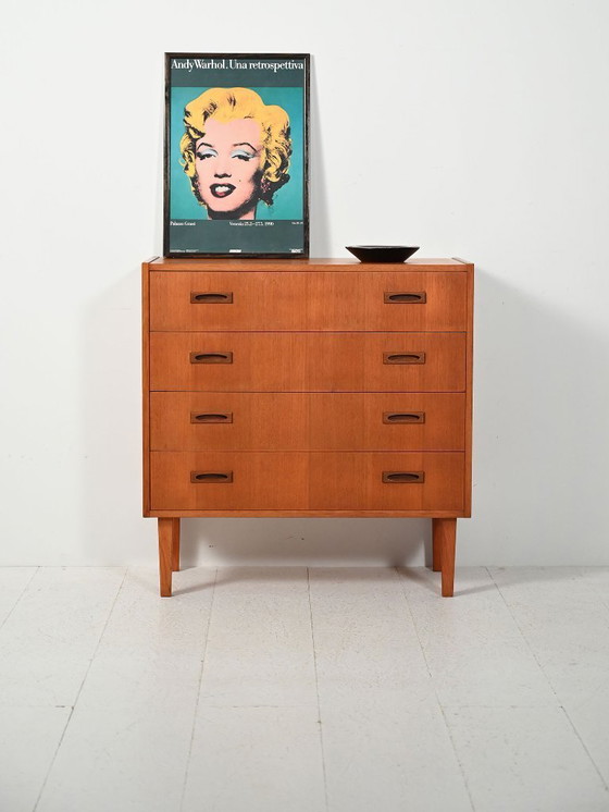 Image 1 of Scandinavische teakhouten ladekast uit de jaren 60