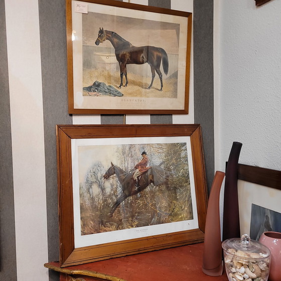 Image 1 of Grabado, “The Huntsman. Ned on the Brown Mare”, Sir Alfred James Munnings, escuela de Newlyn, 10’s - Inglaterra