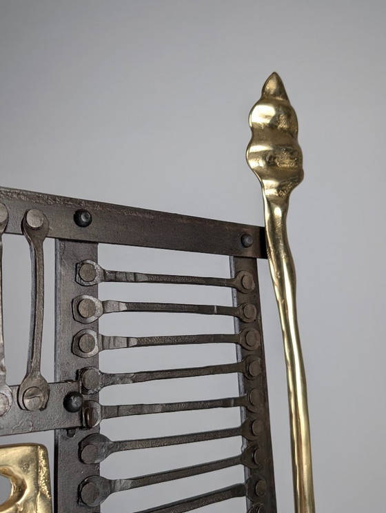 Parascintille in ottone e ferro battuto di David Marshall, Spagna, anni '70. – Oggetti decorativi, Iron (photo 10 of 11)