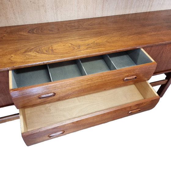 Image 1 of Vintage teak houten wandkast met bar, jaren 60