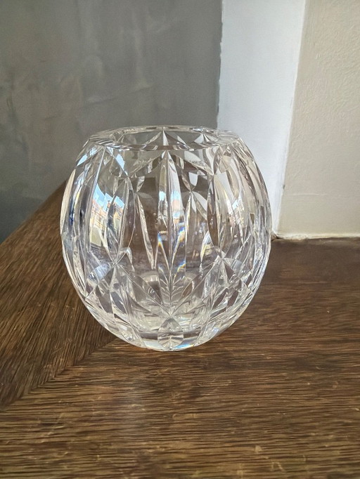 Crystal sphere vase from Glass Factory Maastricht