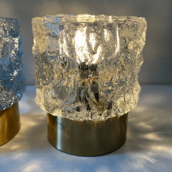 Image 1 of Set (2) tafellampen Peill & Putzler - ijsglas