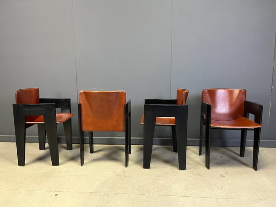 Image 1 of Fauteuils postmodernes d'Arnold Merckx pour Arco - ensemble de 4 - années 1980