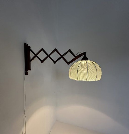 Vintage teak scissors wall lamp , 1960s