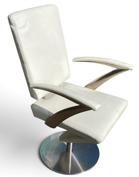 Image 1 of Set aus 3 Esszimmerstühlen aus Leder