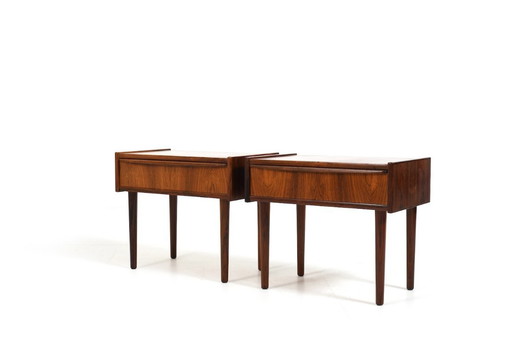 Paire de tables de chevet danoises anciennes, années 1960