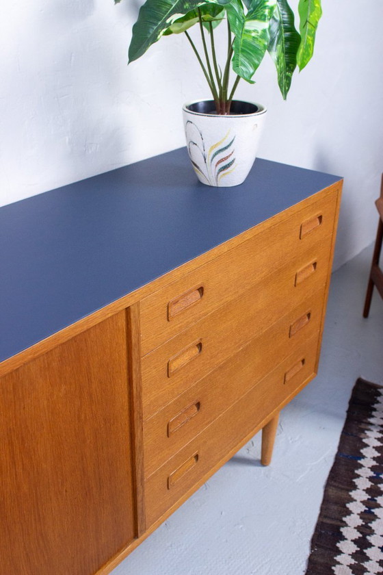 Image 1 of Vintage Sideboard Chest of Drawers Hundevad Oak 60s Mid-Century