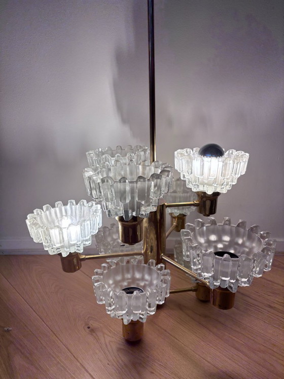 Lampadario Mid Century Hans Agne Jakobsson – Hans-Agne Jakobssen, Glass (photo 4 of 10)