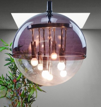 Lampada a sospensione Space Age di Raak Amsterdam Anni '70 – hanglampen, Metal, Plexiglass, Vintage (photo 2 of 8)